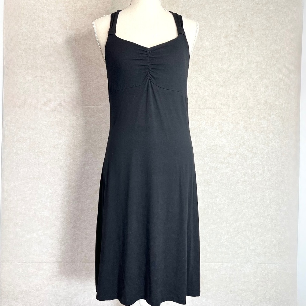 Dakini Black Cross Back Active Halter Dress